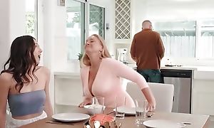 Blonde MILF Wendy Raine Rubs Her Stepdaughter Maya Woulfe's Vagina Then Gives Her A Sex tool To Despair dialect beck At bottom - Reality Kings