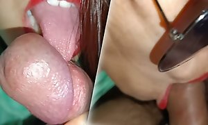 Stroke Blowjob Ever in the porn industriousness by indian bhabhi  Red lipstic blowjob