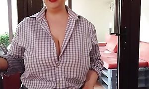 Error-free thick big tits secretary spreads her thighs at command