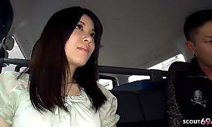 Gormless Japanese Teen Madoka Araki seduce to Swell up Stranger Cock all over Car