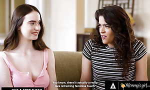 MOMMY'S GIRL - Hot Babe Hazel Moore Has 1st Time Lesbian Sex Apropos MILF Siri Dahl and  2 Babysitters