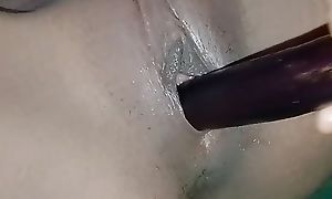 Bangladeshi hot chick fuck eggplant on touching pussy