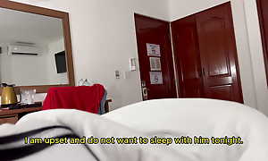 Stepmom says: don't make too much noise because your sky pilot is in the other room. English subtitles