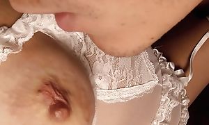 POV mommy let her inflated nipples swell up