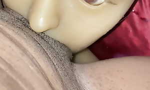 Unpredictable intensify Coloured milf grinds heavy throbbing love button on sex doll face (full video on onlyfans Thecakefreak)