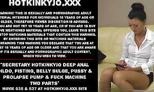 Secretary Hotkinkyjo deep anal dildo, fisting, insides bulge, pussy and  prolapse pump and  lose one's heart to machine