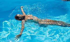 Big tits Latina babe Yorgelis pleasure swimming