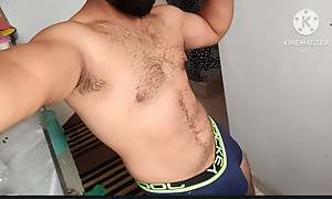 Indian Gym Trainer Showing his Hairy body cave in big cock and big ass in video solicitation Underwear