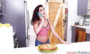 Hot Brunette Michelle Taylor Takes a Thundercock in the Kitchen!
