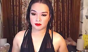 Brunette second-rate in funereal on webcam