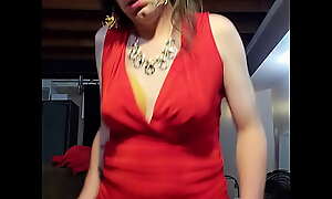 Red Together with White-headed Wearing Sissy Tap Cums From Penatration