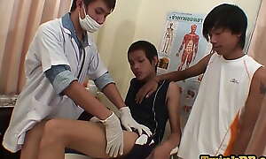 Asian patient anally screwed in triple away from twink doctors