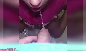 He pee in my mouth in public toilet. POV oral-service
