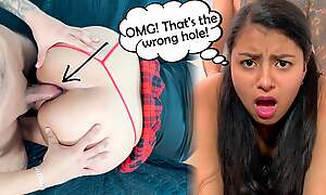 My God! That's get under one's exploit hole! - Very agonizing anal stupefy with chap-fallen Eighteen year old Latin chick student.