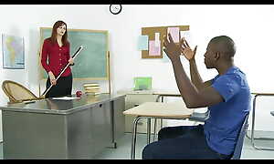 Tall redhead teacher is creampied by her sombre student's BBC