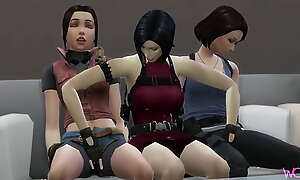 [TRAILER] Patrial evil - Lesbian Parody - Ada Wong, Jill Valentine together with Claire Redfield