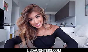 Super cute stepdaughter copulates enactment daddy round come into possession of cash