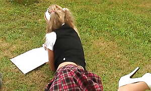 A melancholy French schoolgirl gets her holes destroyed