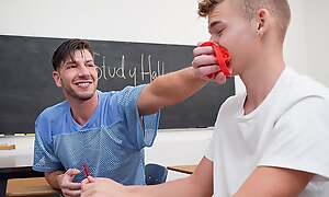 Twink Schoolboy Jack Waters Gets Dominated And Bullied By Powerfully built Jock Jordan Starr In Class - Bully Him