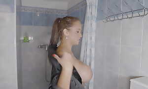 Big-busted Jennifer in rub-down the Shower - Next Day