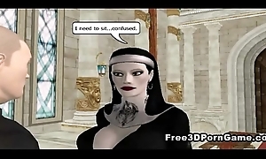 X 3D cartoon nun sucks cock increased by gets fucked hard