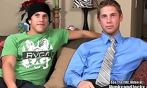 Two Jocks meet and tell a story showing off their hot tan bodys