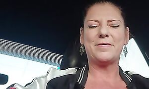 MILF Masturbates and Squirts with Huge Cucumber apropos Grocery Store Parking Lot
