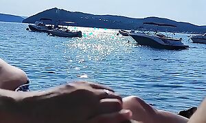 French MILF Handjob Amateur insusceptible give Nude Beach in Greece give Stranger with Spunk flow - Misscreamy