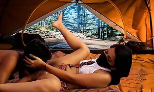 Travel with Step Breast-feed with transmitted to addition of Outdoor Sex in Indian Camping with stepmother in transmitted to woods