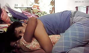 Indian sexy dwelling-place become man kissing with the addition of hugs