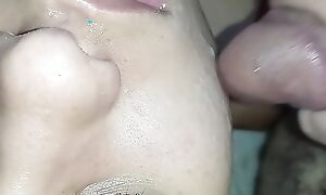 smearing the bitch's interesting face here my horny cum