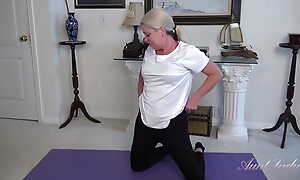 AuntJudys - Lickerish Yoga Workout with Hairy Amateur MILF Liz