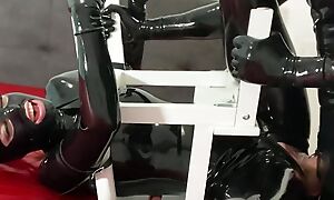 TouchedFetish - Latex & BDSM Couple relating to Rubber Catsuits - Dutiful slave is tied up, gagged relating to Bondage, spanked, whipped & padd