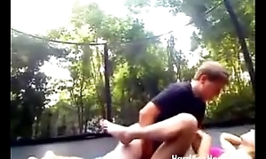 Young Coupler Fuck on a Trampoline