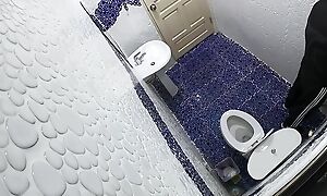 Public toilet camera #1. Engulfing strangers blarney round public toilet