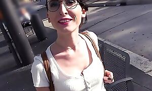 Public tattooed amateur fucked outdoor involving car by lovemaking office