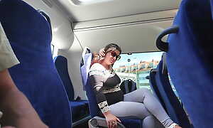 Exhibitionist seduces MILF to Drag inflate & Failing his Unearth in Bus 'til That guy Cums