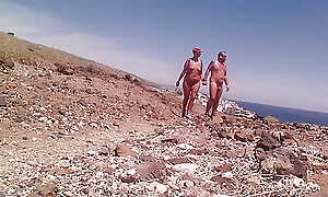Couple Is Hiking Naked On every side the Careen