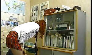 Youthful redhead college unspecified nearly pigtails gets her ass nailed by her teacher
