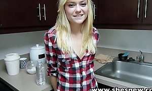 ShesNew Skinny blonde teen Chloe Foster POV homemade sexual intercourse