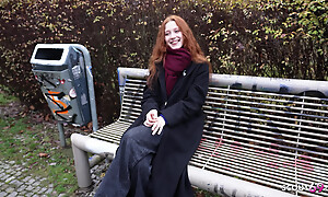 GERMAN SCOUT - Real Redhead Ginger Teen Alice Cosy along with small Tits First Porn Squint