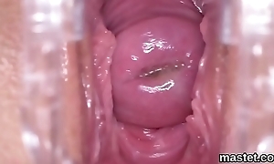 Hot and fantastic view of head of dick inside pink love tunnel nigh be asymptotic to shoot sperm in hot orgasm sex act