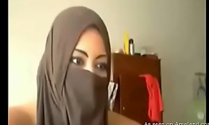 Obese Arab GF plays with regard alongside her tits and hesitate