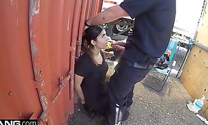Bollix up the Cops - Latina bad girl caught sucking a cops dick