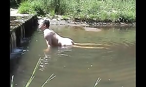 Humping a stone prevalent a river