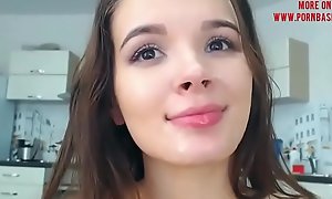 Dilettante teen couple fucking until he cum on their way face