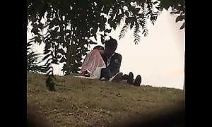 Indian lover giving a kiss in park part 2