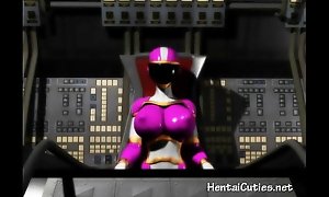 Anime slut with reference to sexy latex suit