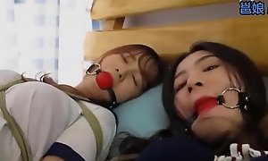 Bound and gagged asian sluts acquire teased overwrought a dyke