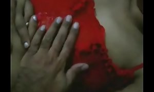 Indian Aunty In Red Nighty Unconcealed Approachable For Hot Sexual intercourse